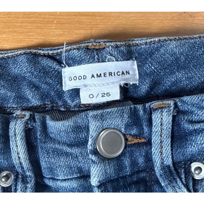 Good American Good Curve Straight Jeans Dark Wash 0 EUC