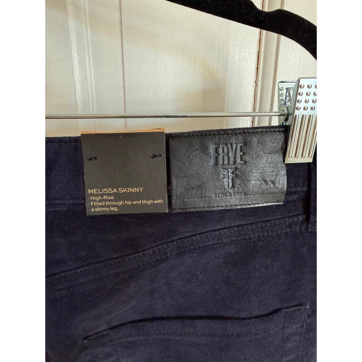 Frye Melissa Skinny High Rise Navy Blue Pants velvet NWT SIZE 30