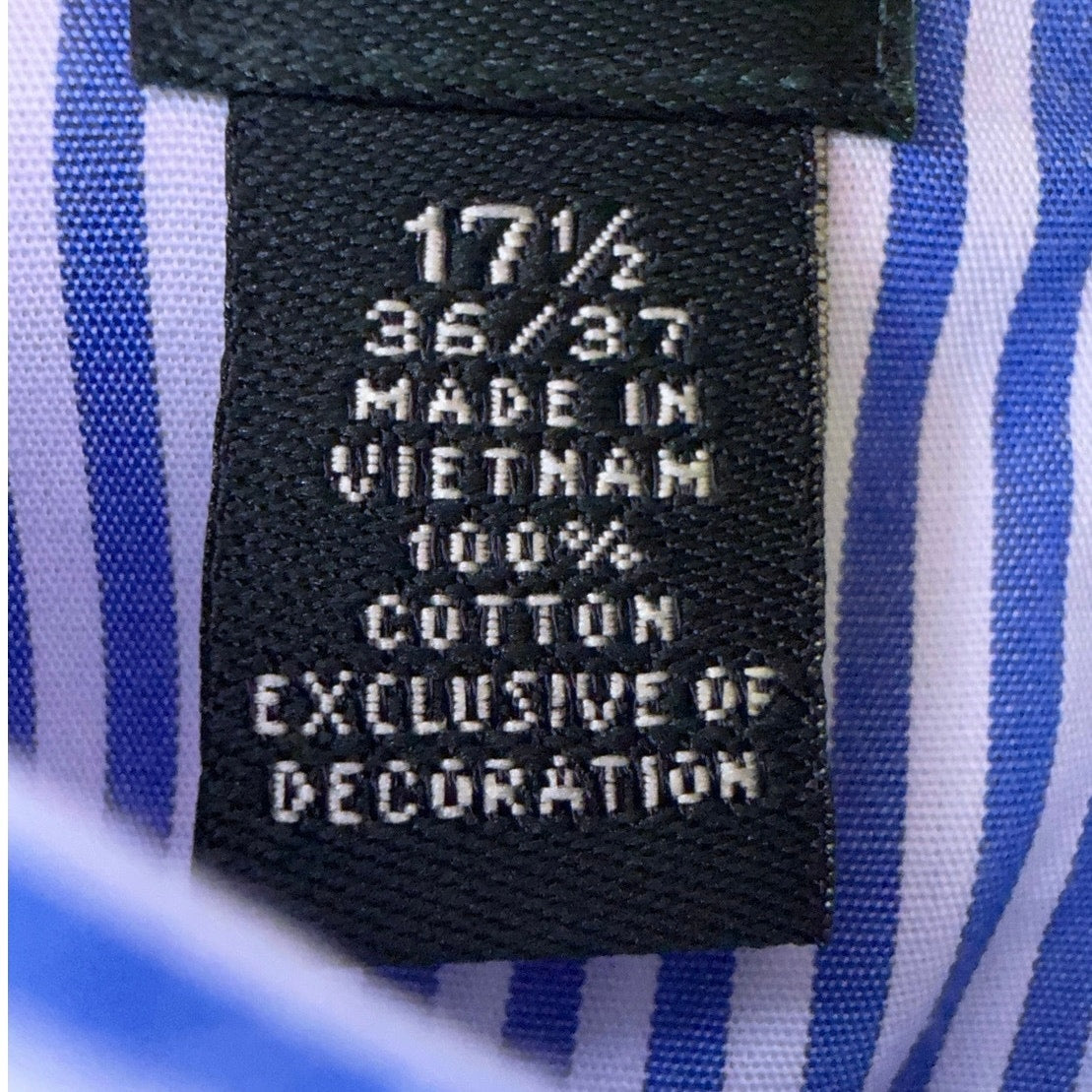 Lauren Ralph Lauren Shirt Mens 17.5 36 37 NWT Blue White Striped Shirt