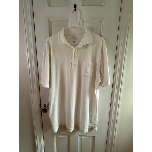 Peter Millar White Polo Shirt Regular Fit with Pocket Men's Large EUC