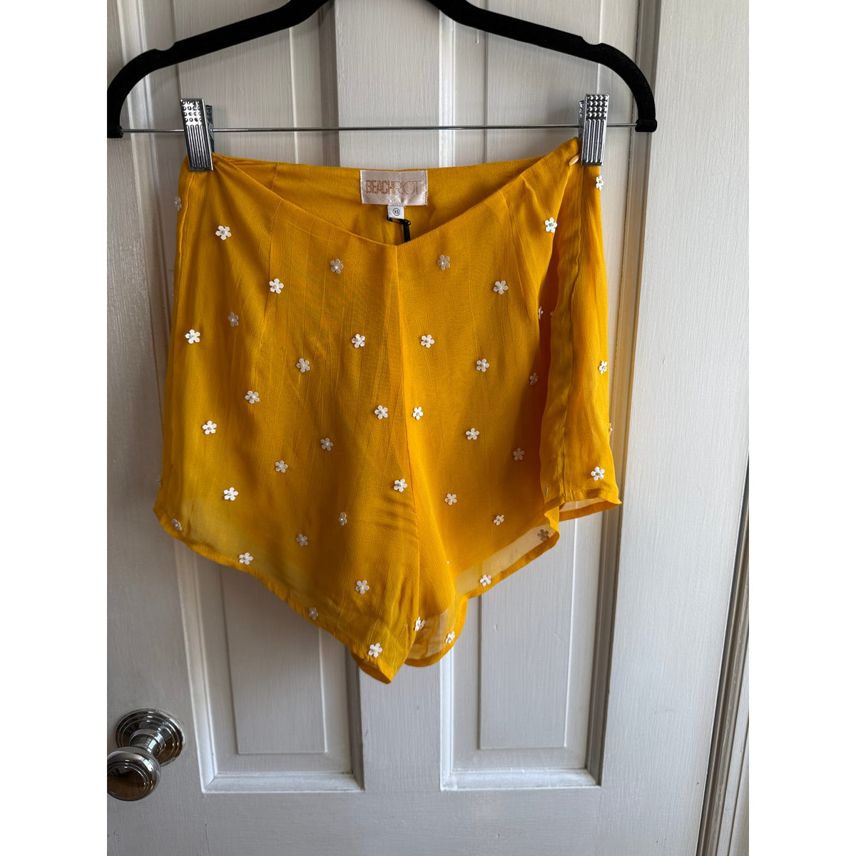 NWT Beach Riot Dahlia Embellished Sequin Flower Shorts - Gold - Size XS