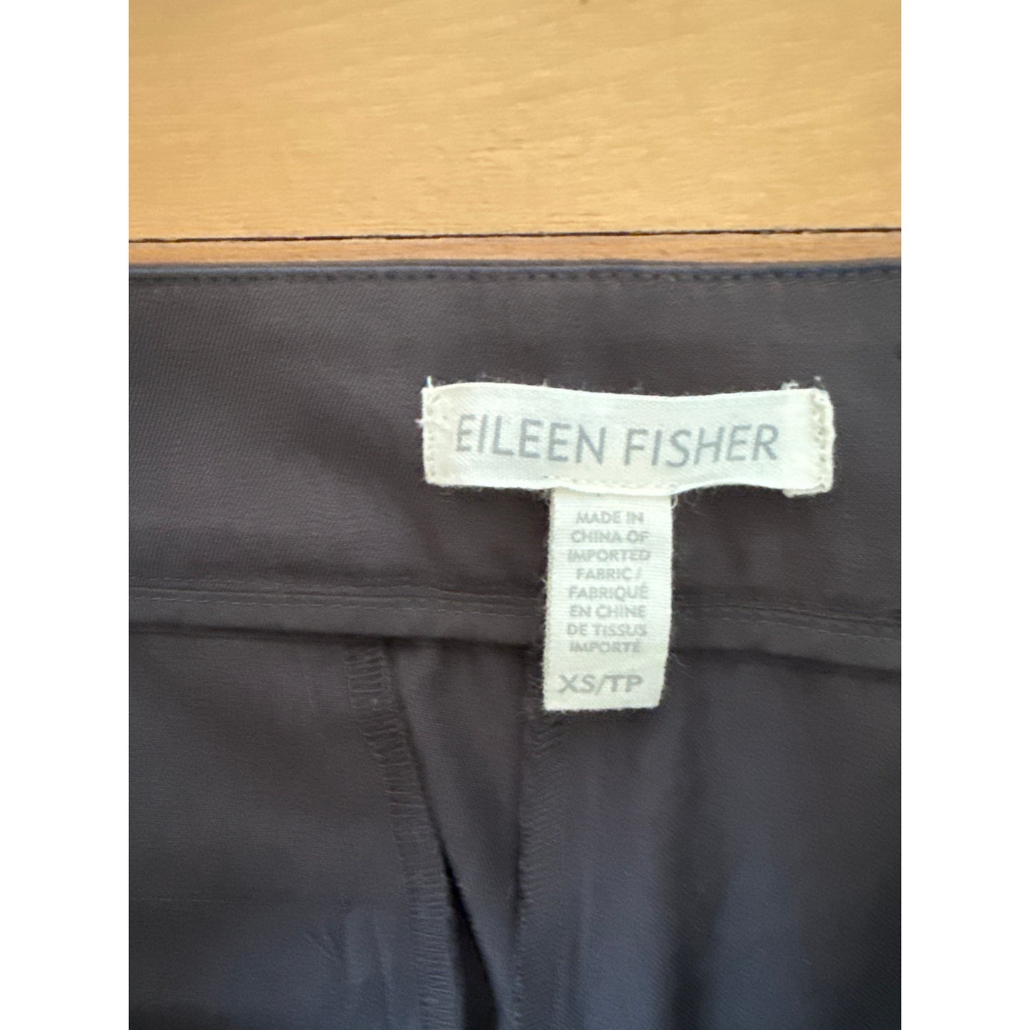 Eileen Fishee Size XS Gray Mid Rise Zipper Ankle Trouser
