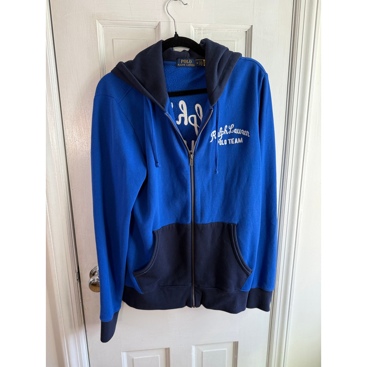 Polo Ralph Lauren "Polo Team" Blue Fleece Full-Zip Hoodie Size Medium