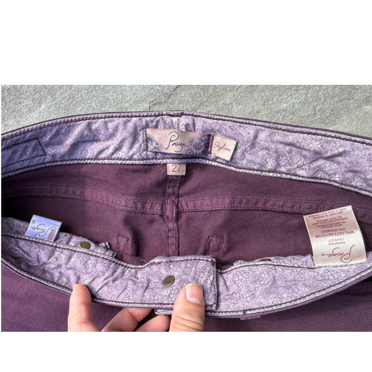 Vintage 90s Paige Purple Skinny Jeans Size 27 EUC High Quality Denim