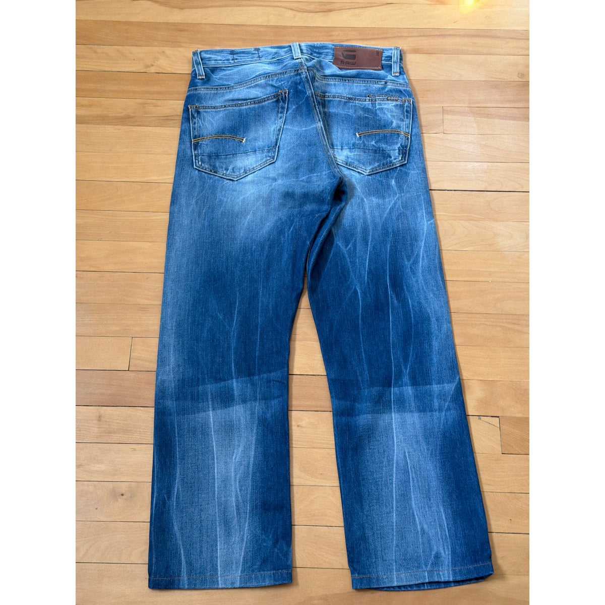G-Star Raw "3301" 29W Classic Faded Distress Denim Jean