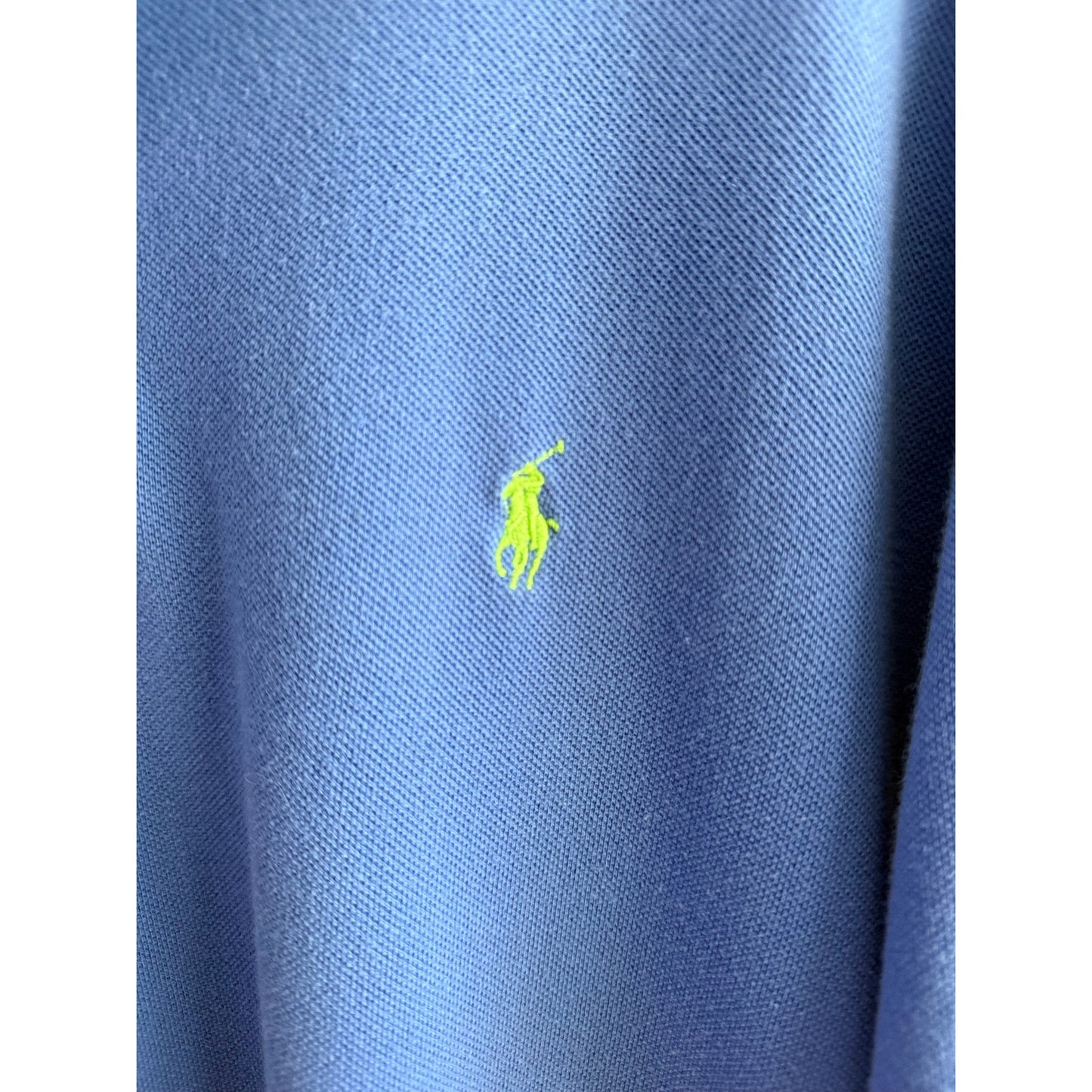Vintage Polo Ralph Lauren Blue Polo Shirt Men's Lime Pony