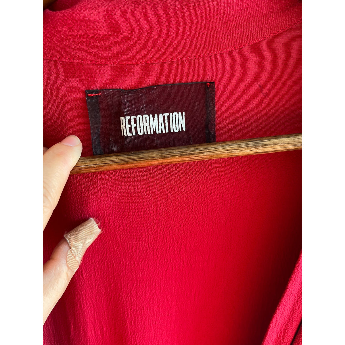 Reformation Red Wrap Midi Dress XS | Sexy Deep V Neck Sleeveless Crepe | US Made