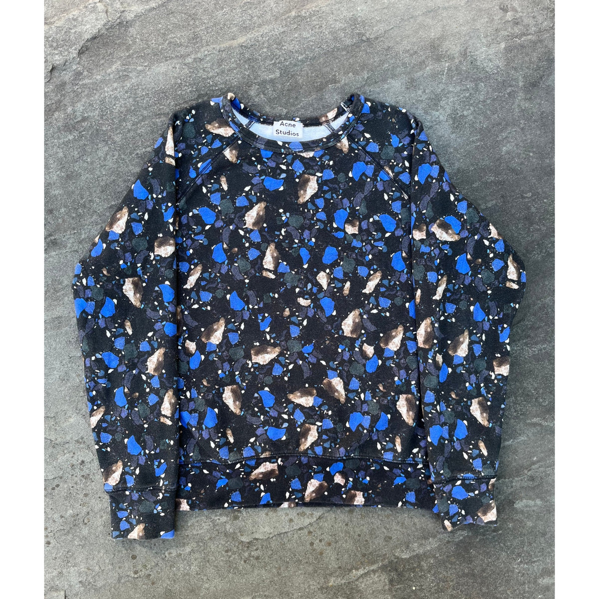 Acne Studios Terrazzo Boxy College Print Sweatshirt Unisex Large 💎 Grail