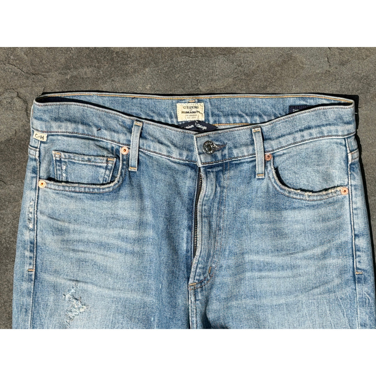 Citizens of Humanity Size 29 Demy Cropped Flare Fit Mid Rise Blue Jeans