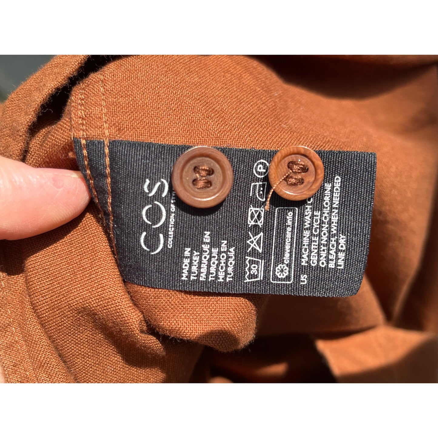 ✨ COS Men's Relaxed Fit Cotton Utility Overshirt Brown S ✨