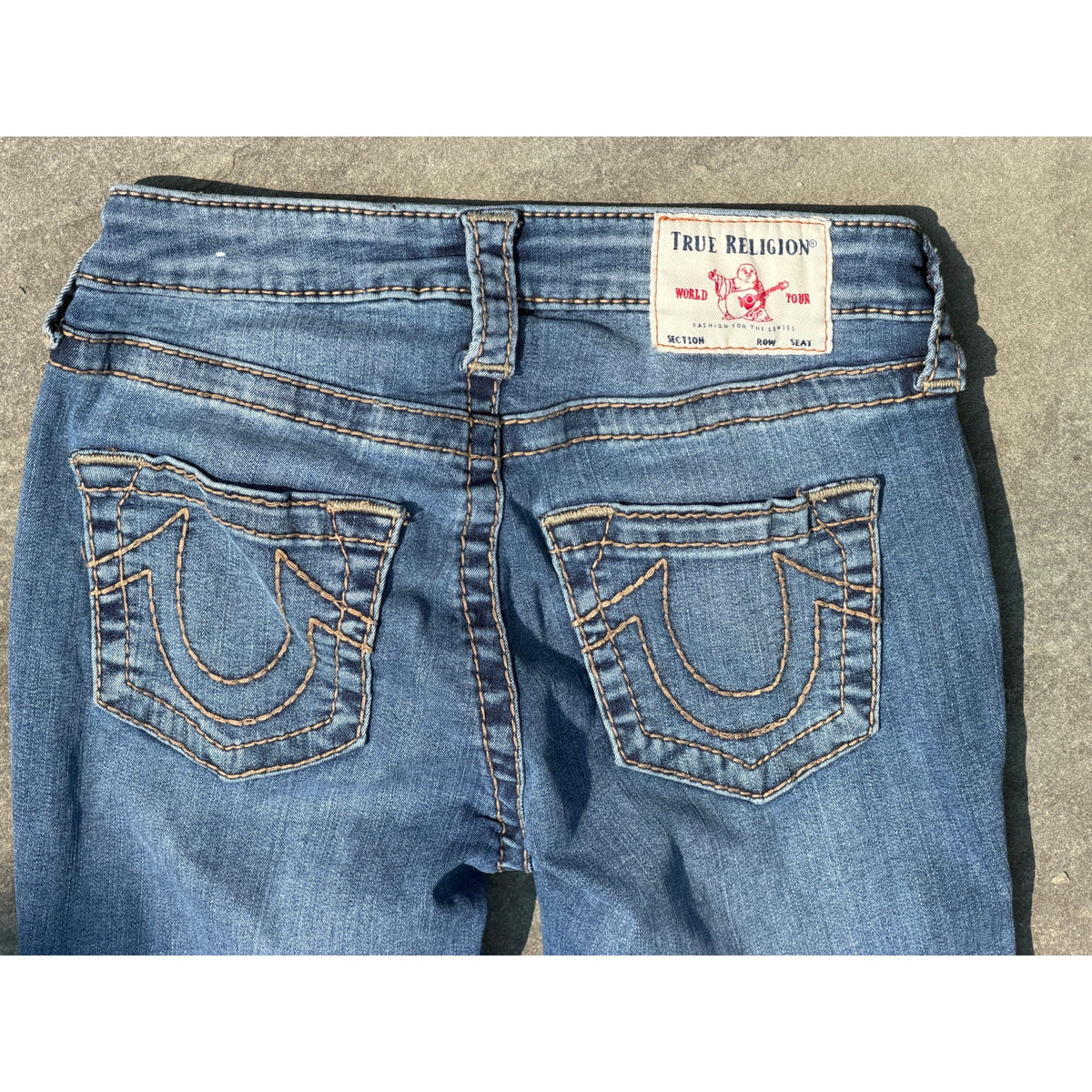 True Religion Jennie Curvy Mid Rise Skinny Blue Denim Jeans Size 25