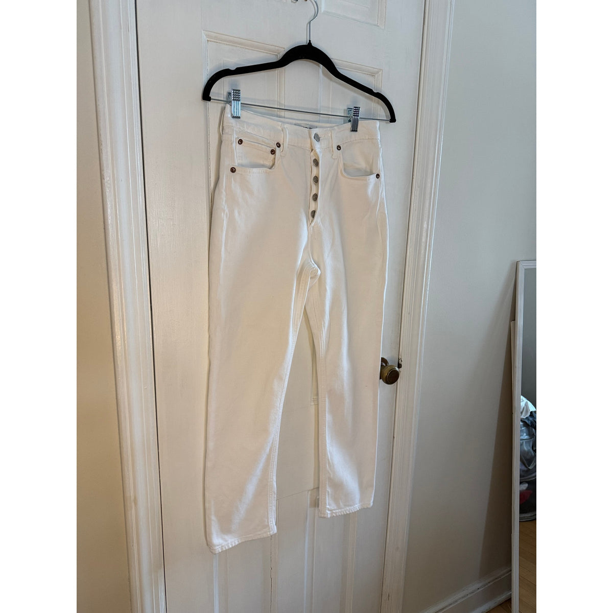AGolde White Jeans Straight - Button Fly - Size 25