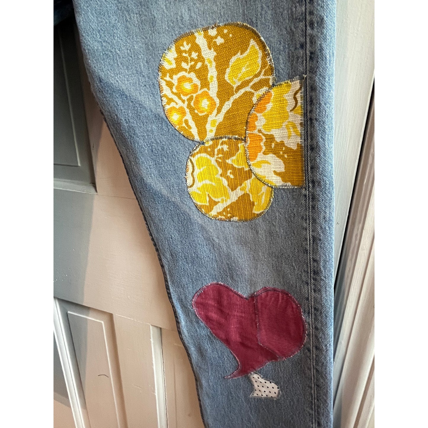RE/DONE Levi’s Patched Up 501 Jeans Sz 33 - NWT Grail Indigo Floral Patchwork 💎