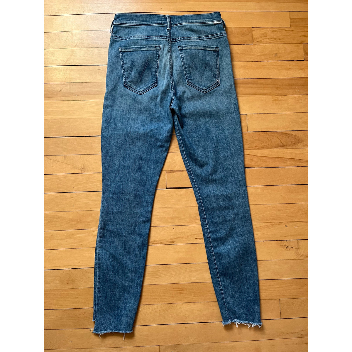 💙 MOTHER The Stunner Zip Ankle Step Fray Good Girls Do Blue Jeans Sz 27