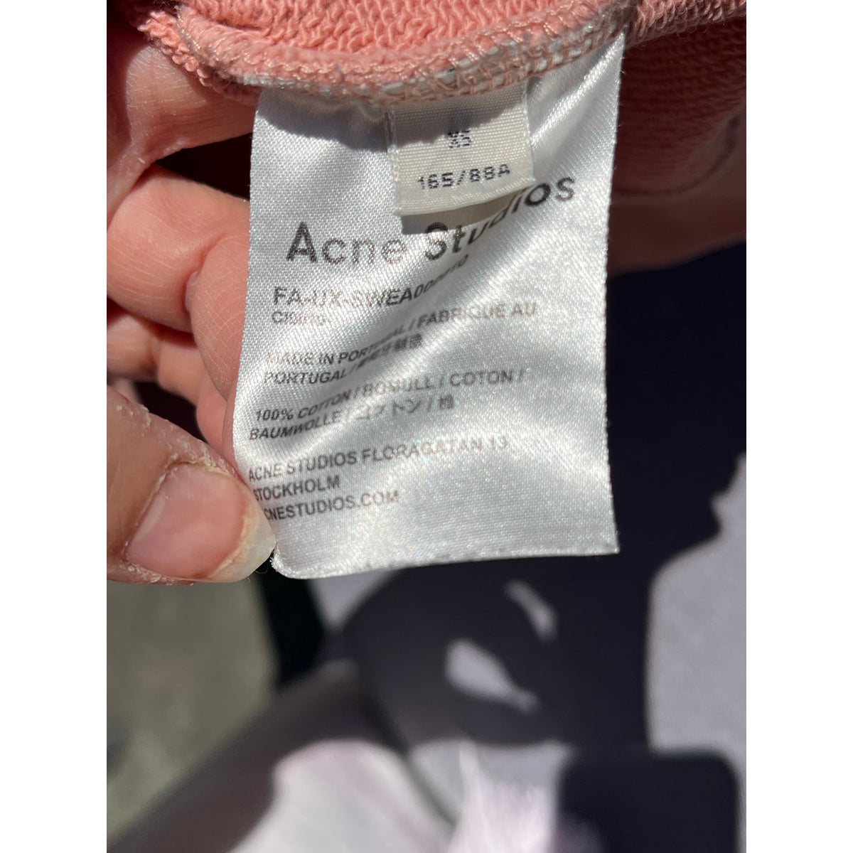 Acne Studios Fairview Face Sweatshirt XS Salmon Crewneck Oversized Luxury 🎀