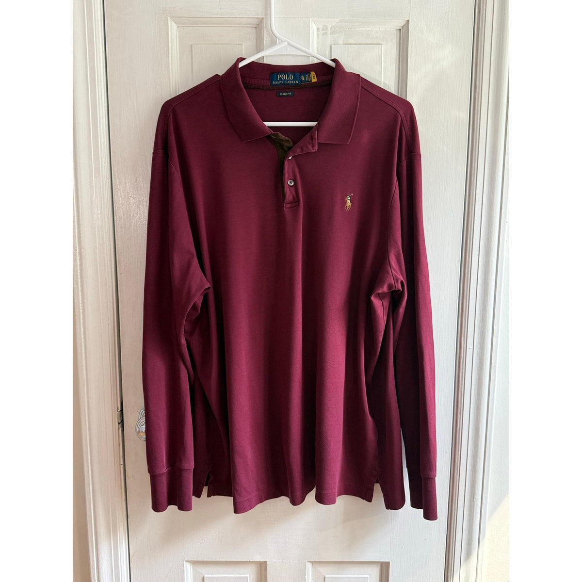 Polo Ralph Lauren Long Sleeve T-Shirt Men's XL Burgundy Cotton Tee EUC