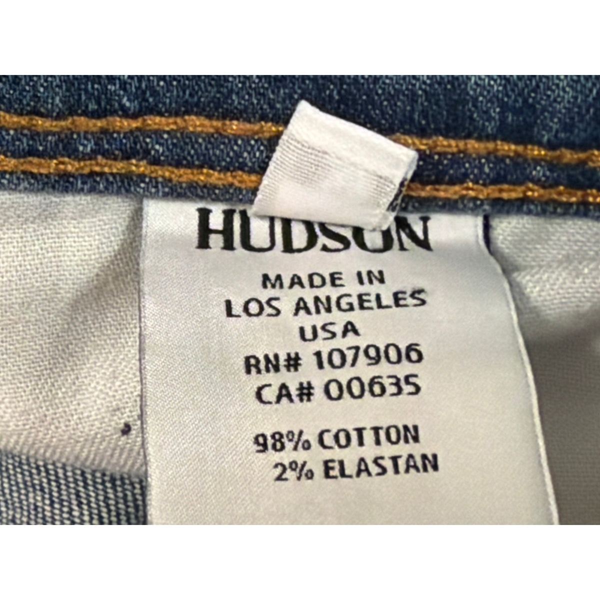 Hudson Size 38 Clifton Five Pocket Boot Cut Leg Light Wash Mens Jeans EUC