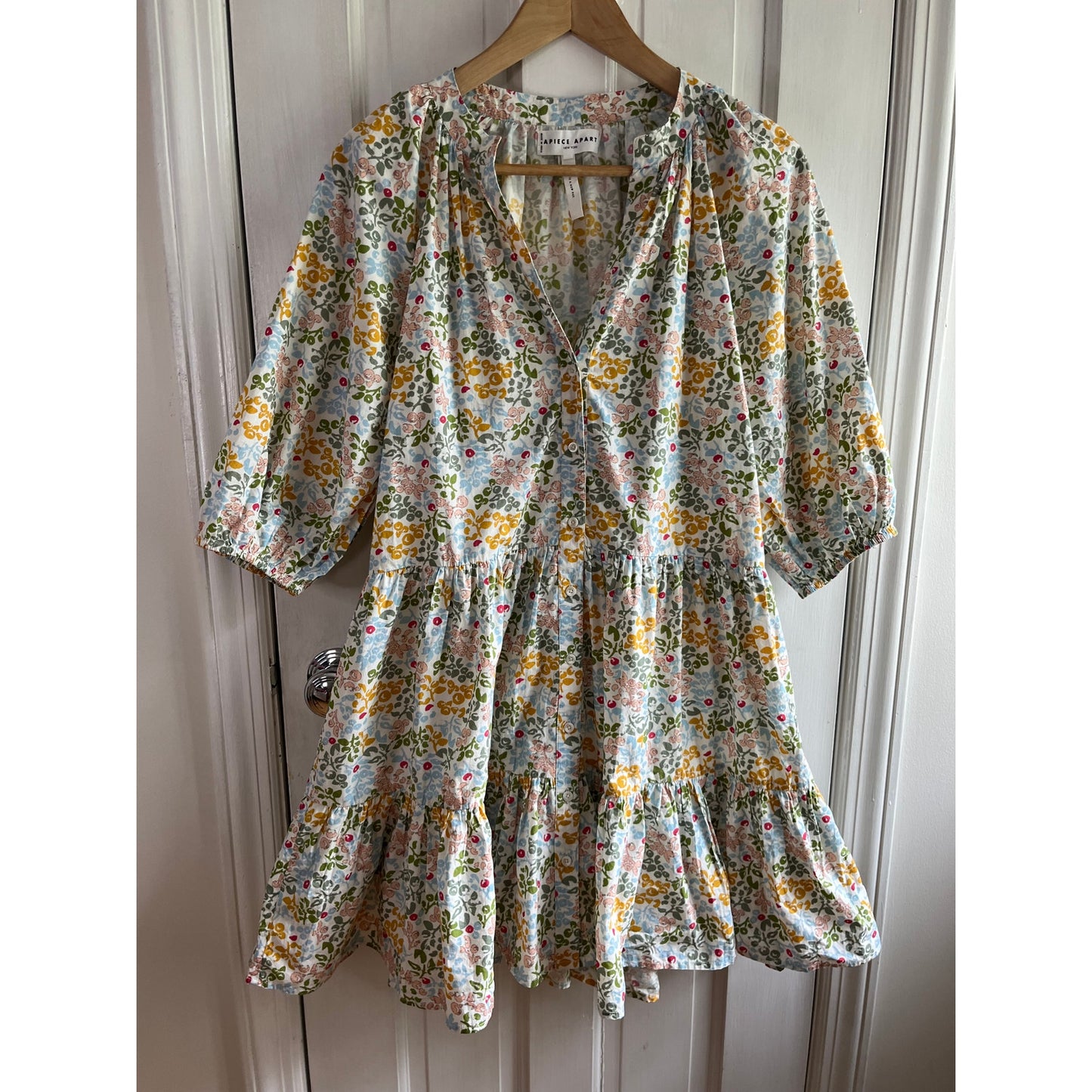Apiece Apart Mini Mitte Dress - Size Small - Organic Cotton Floral 🌸