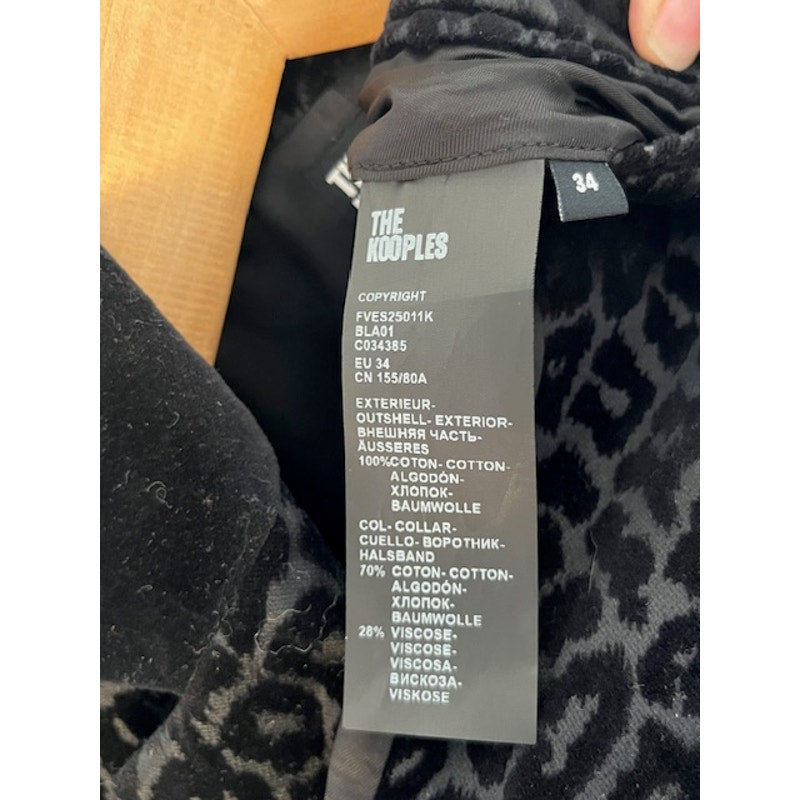 The kooples black leopard velvet blazer Size EU 34, US 4