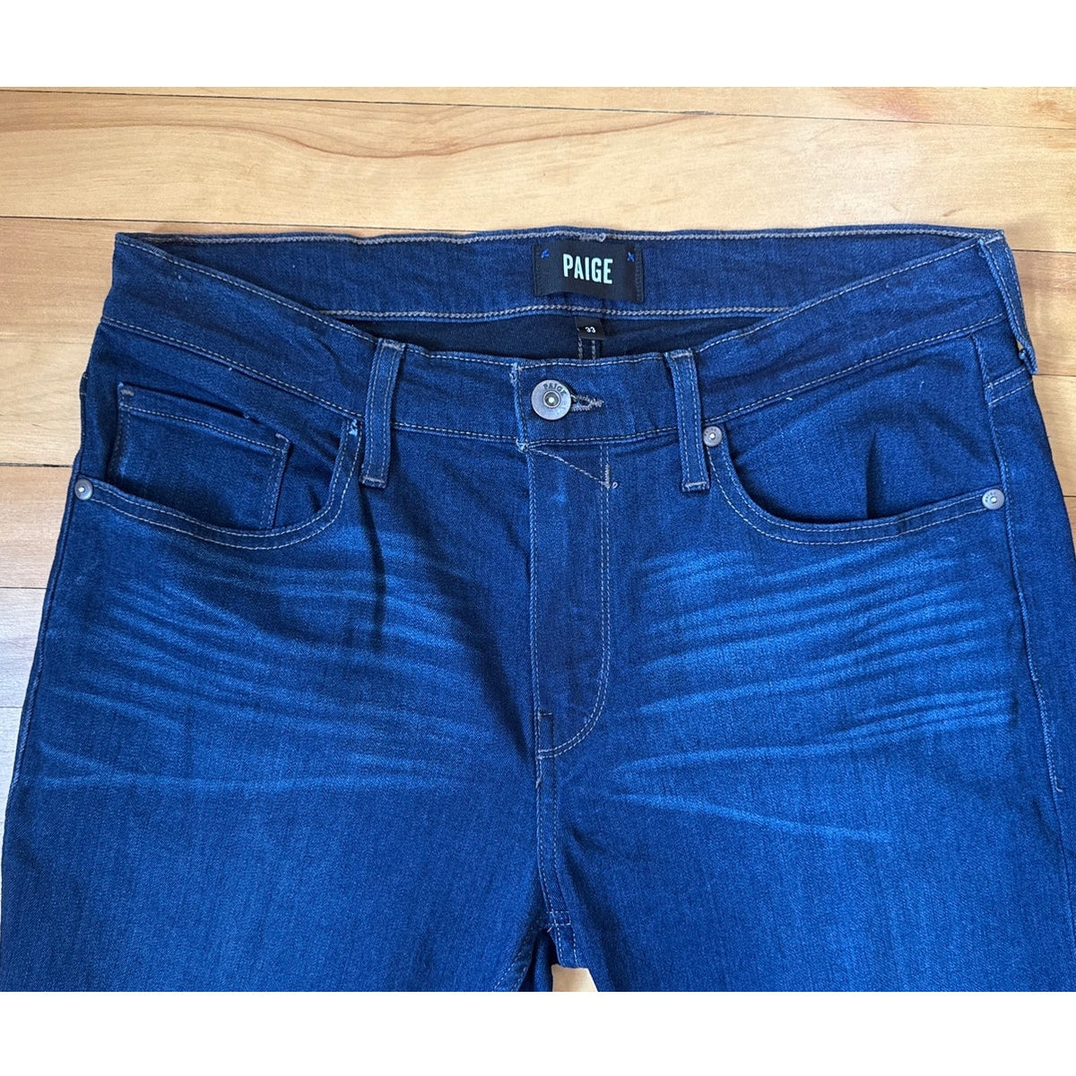 PAIGE Federal Slim Straight Jeans 33 Eliot Dark Wash EUC