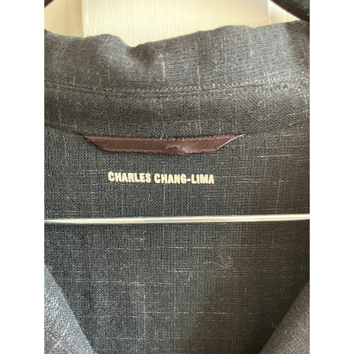 Charles Chang-Lima Vintage Wool Blend Snap Front Jacket Grey Hatch M/L