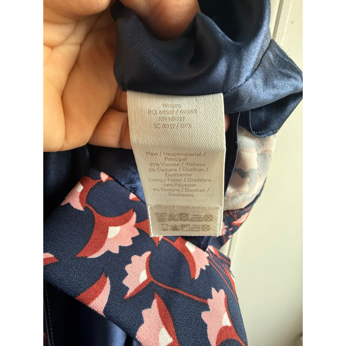 Boden Hannah Navy Floral Sheath Dress Long Sleeve EUC Size 8R