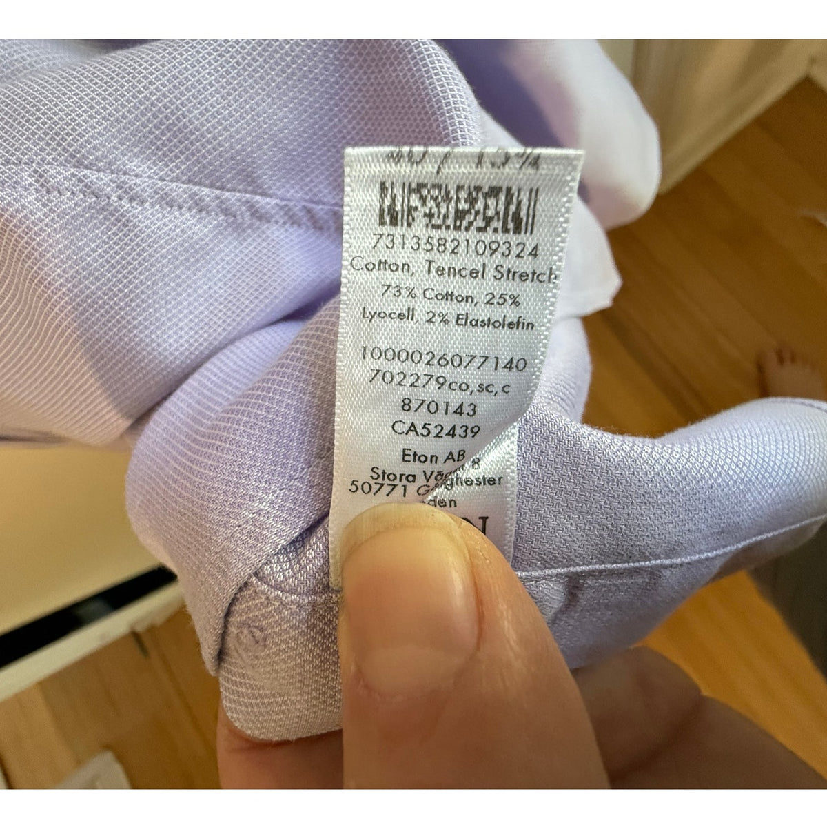 Eton Contemporary Fit Dress Shirt Men 40/15.5 Lavender Purple