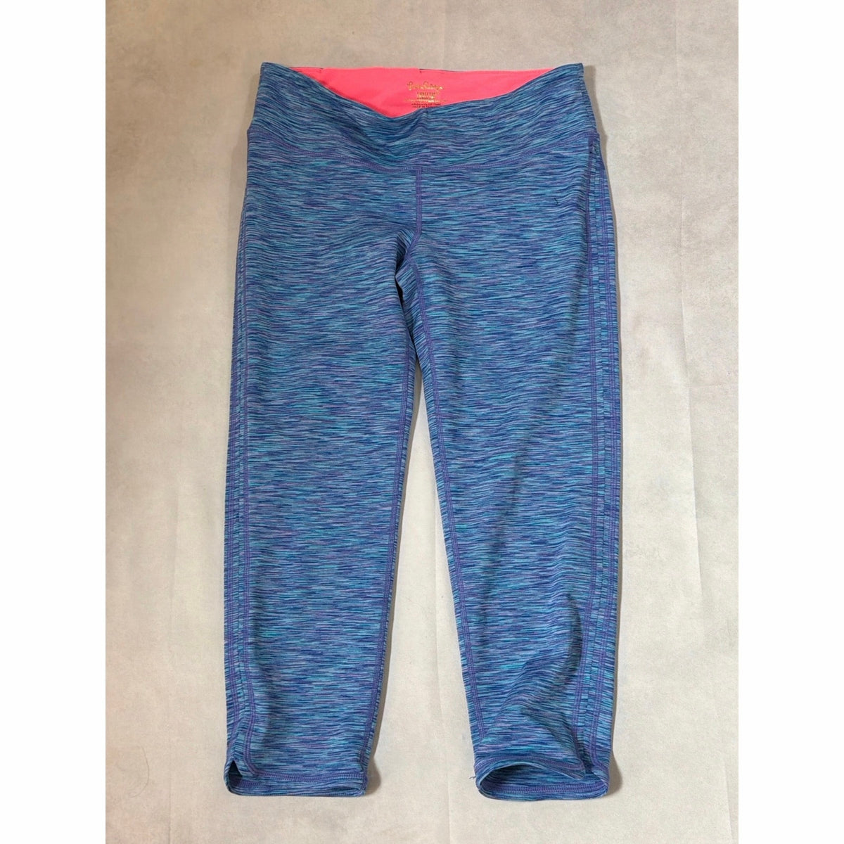 Lilly Pulitzer Luxletic Space Dye Crop Leggings Blue Purple Pink Medium