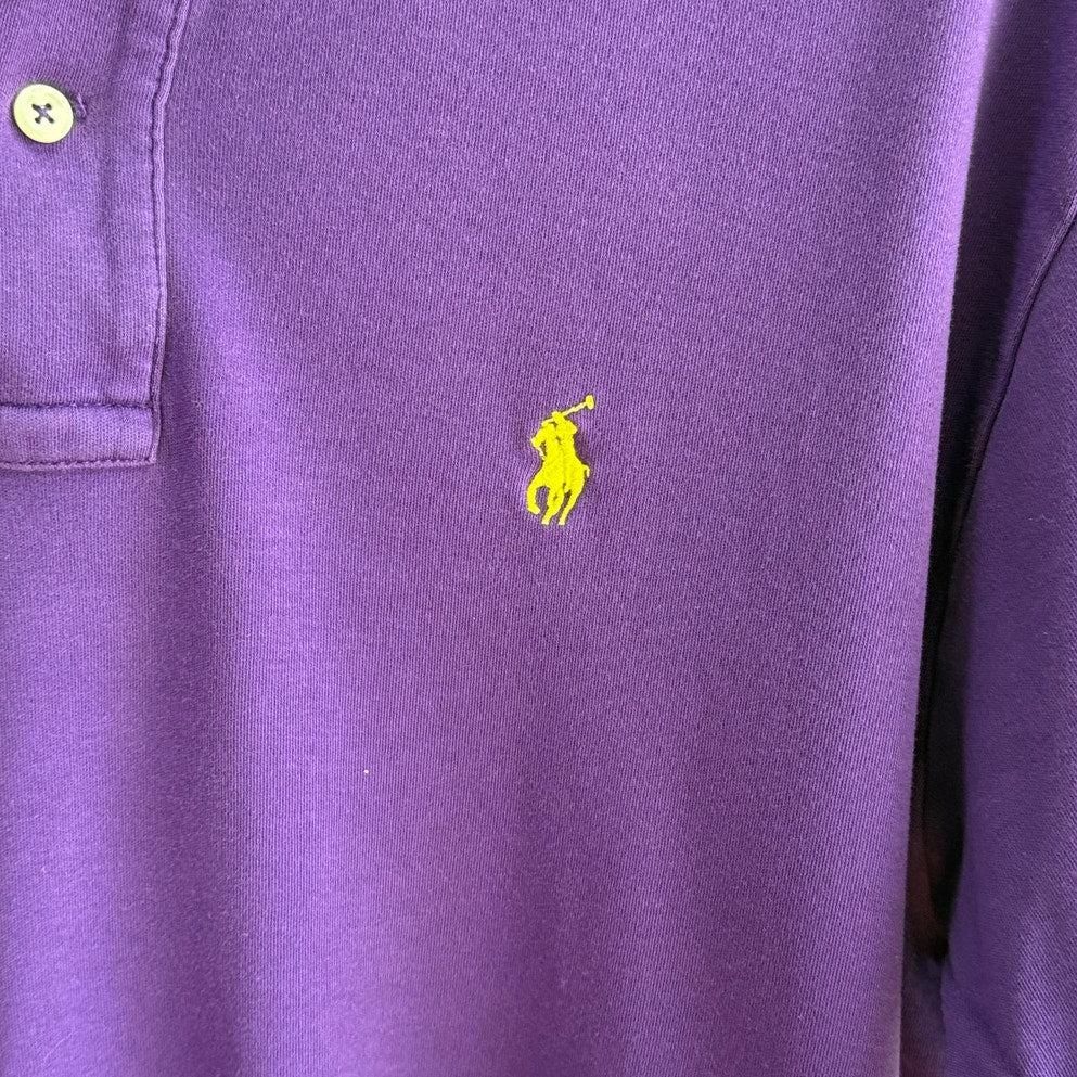 Vintage Polo Ralph Lauren Purple Polo Shirt Men's Gold Pony Medium
