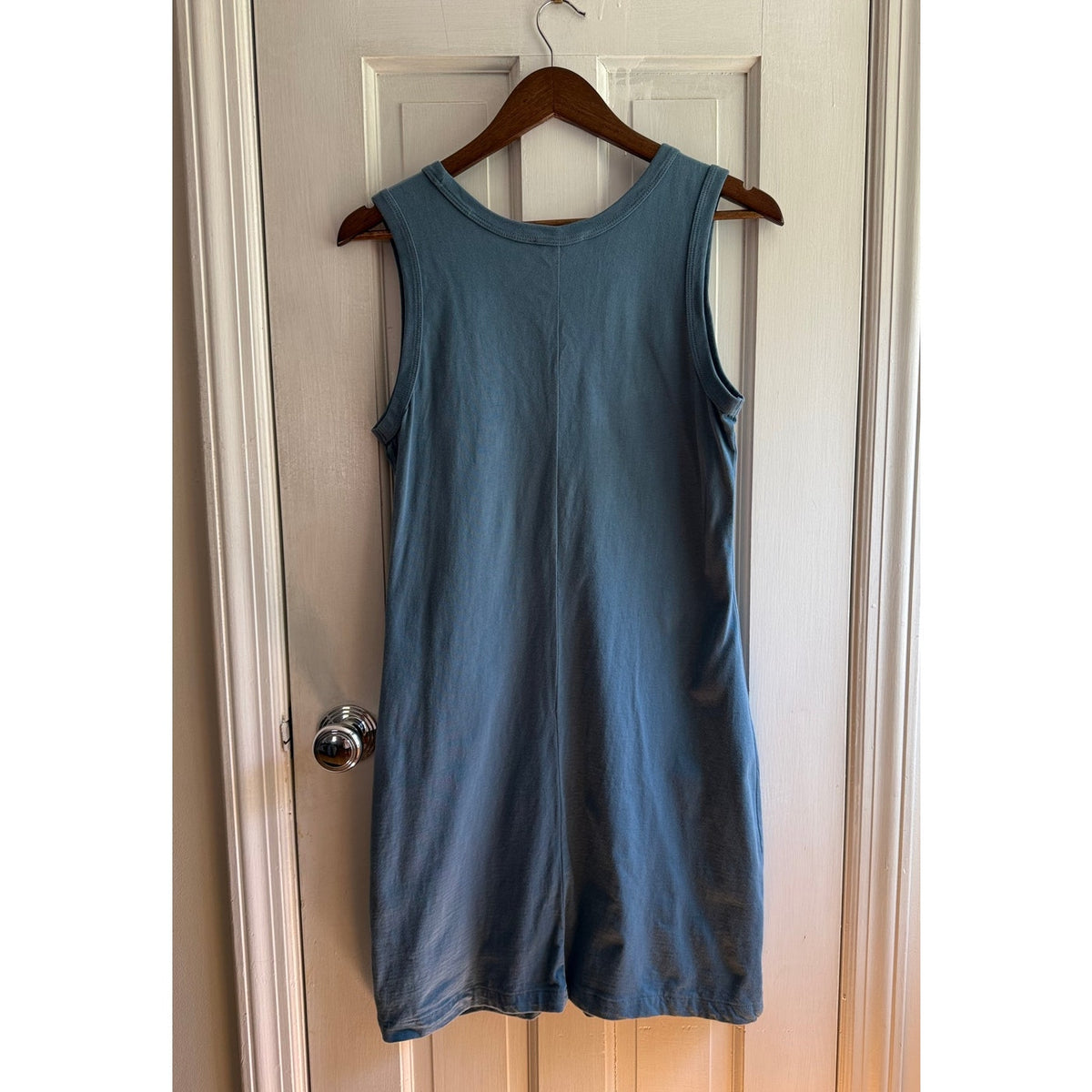 ✨ American Giant Blue Cotton Muscle Tee Tank Dress Size S Made in USA