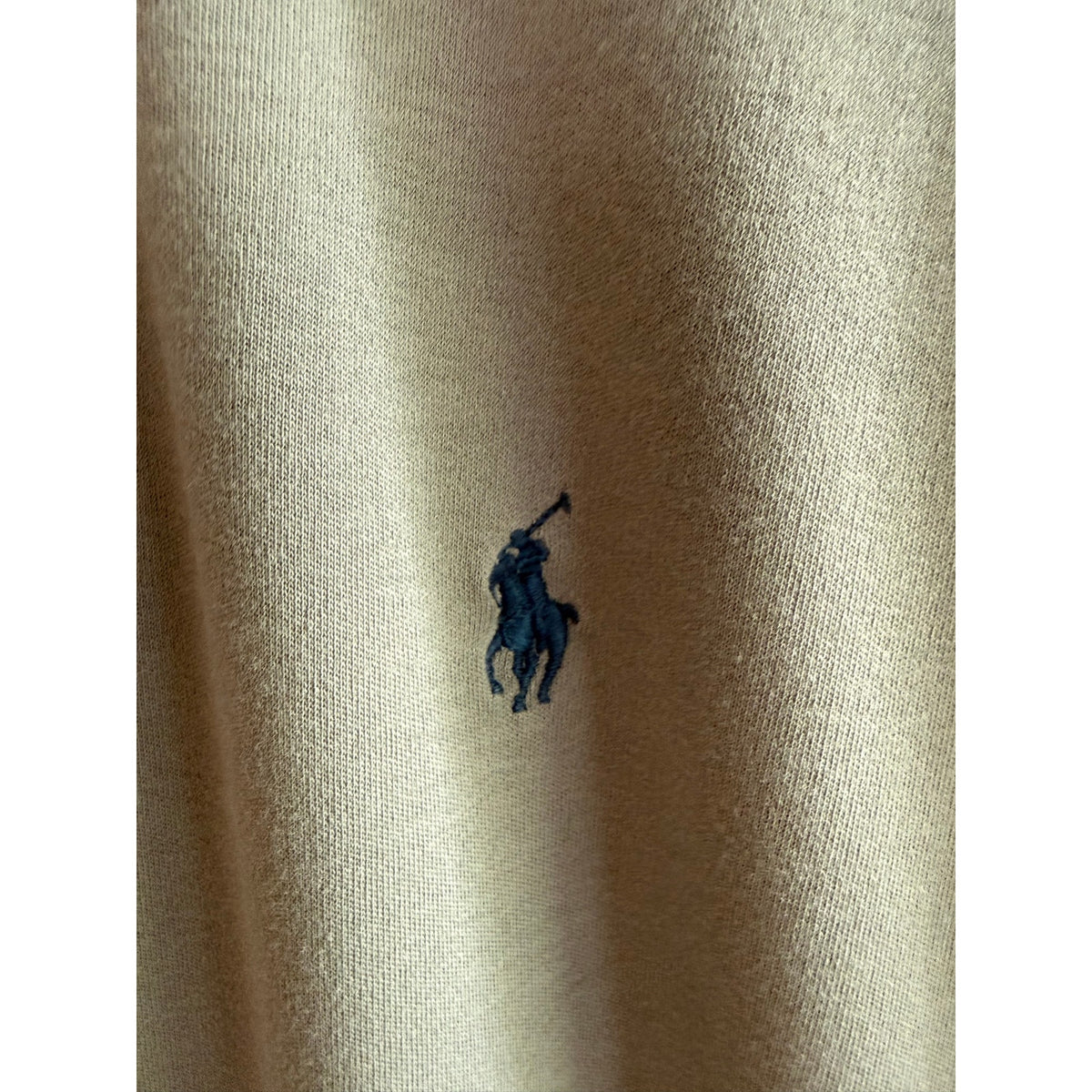 Vintage Polo Ralph Lauren Beige Polo Shirt Men's Navy Pony Large
