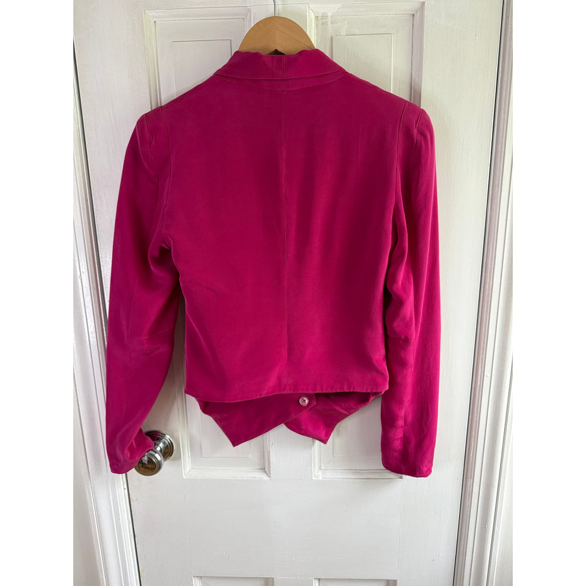 Rebecca Minkoff Pink Silk Becky Blazer Jacket Size 0 EUC Shawl Collar Peaked Hem