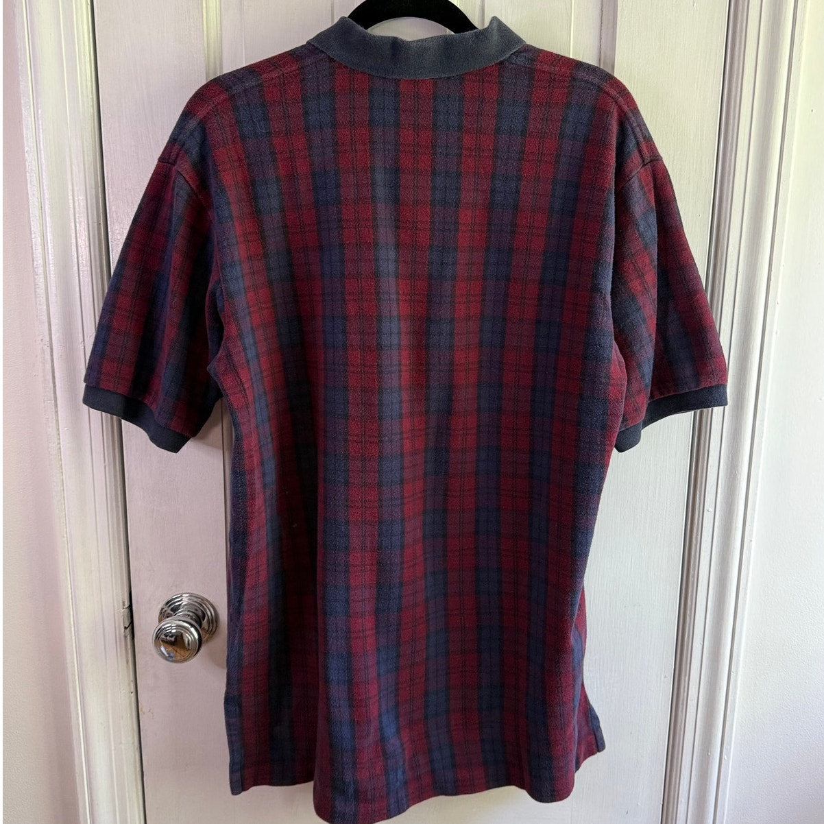 Vintage Polo Ralph Lauren Red/Blue Plaid Men's Polo Shirt Medium