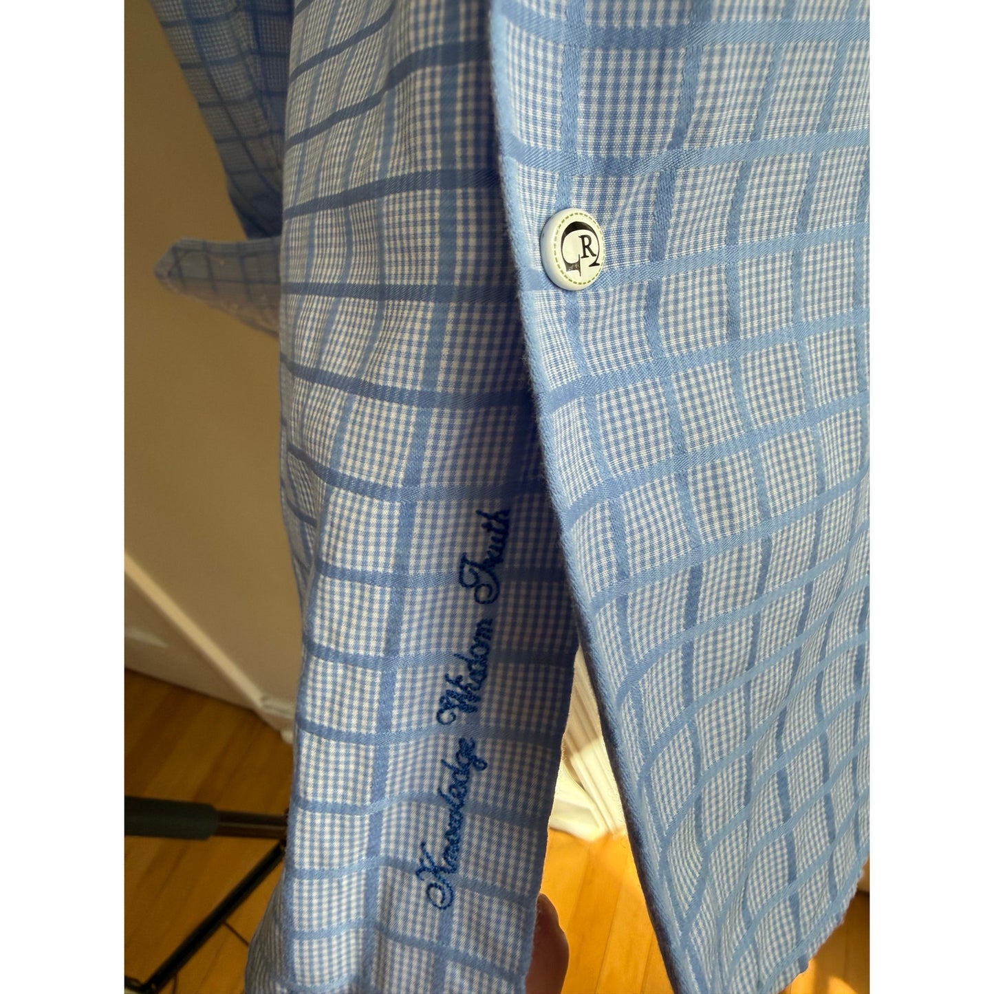Robert Graham Blue Sport Shirt - Contrast Flip Cuffs - Men's Medium - EUC