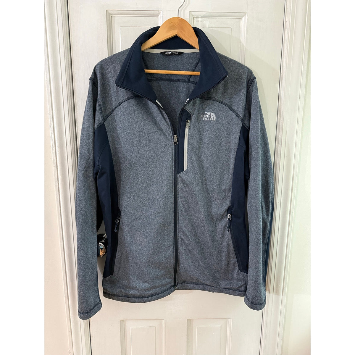 The North Face Gordon Lyons Full Zip Fleece Jacket Mens XL Grey Heather Sweater