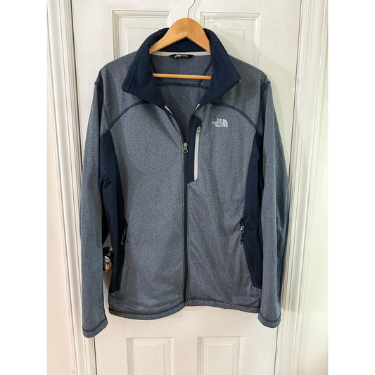 The North Face Gordon Lyons Full Zip Fleece Jacket Mens XL Grey Heather Sweater