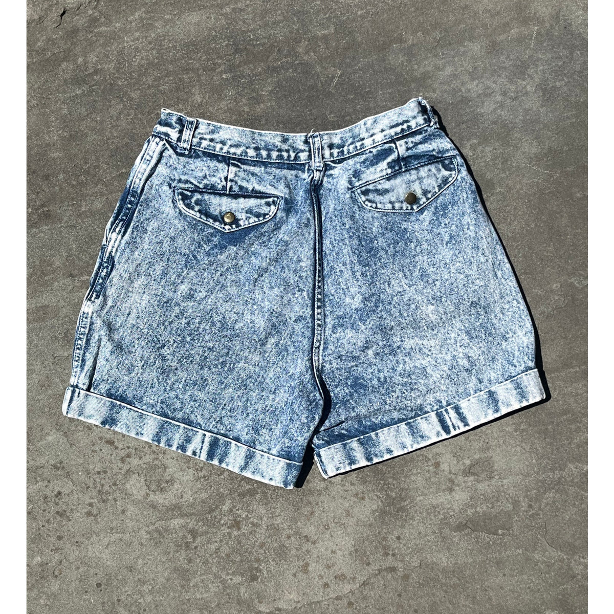 Vintage FEI DIAO Acid Wash Mom Shorts High Rise 80s 90s Retro Grunge 27 28 💙☁️