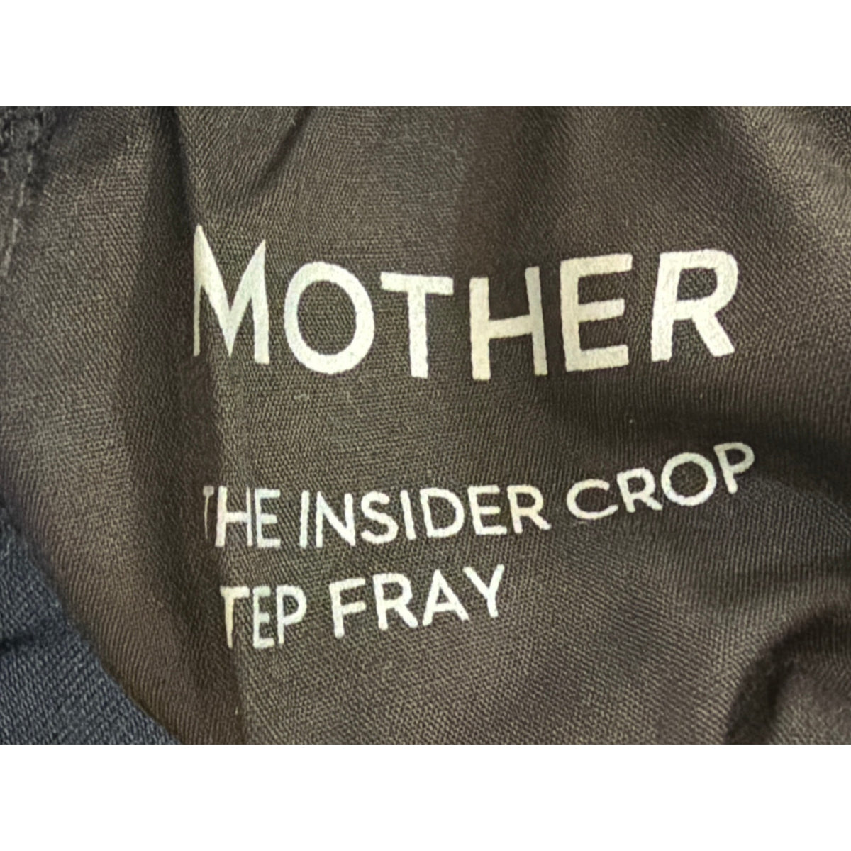 MOTHER The Insider Crop Step Fray Jeans High Rise Black Denim 27