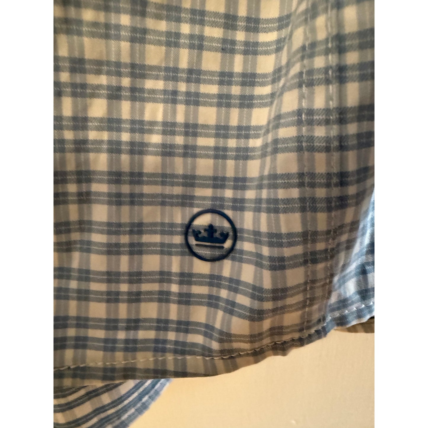 Peter Millar Men's Blue/White Pattern Button Down - XL