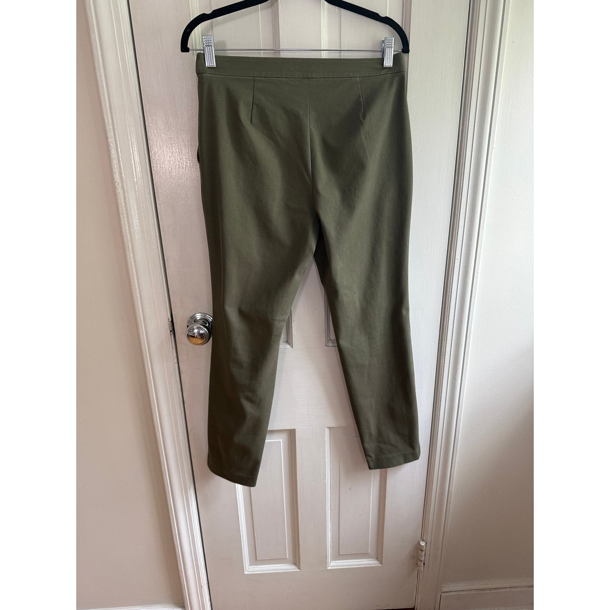 Theory Olive Green Cropped Tailored Skinny Pants Size 6 | EUC Stretch Trousers