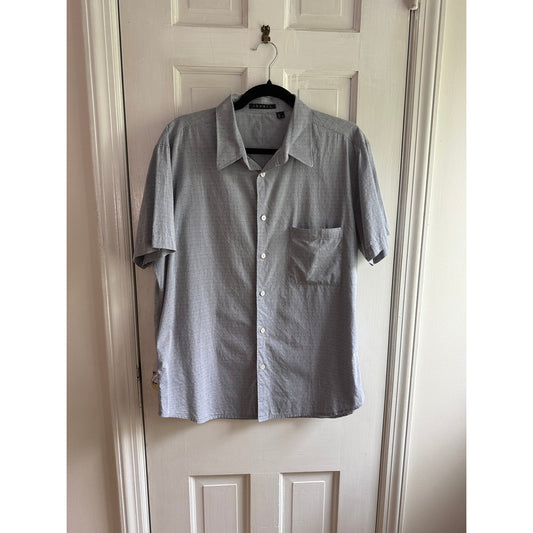 Theory Men’s Short Sleeve Button Down Shirt Size XL Gray