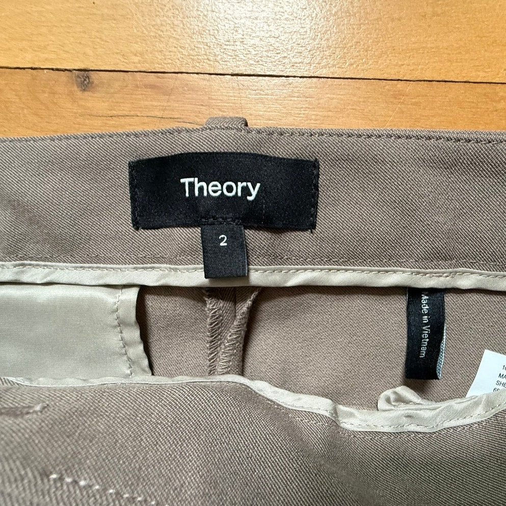 Theory Women's Gray Slim Ankle Chino Pants - Size 2 - EUC