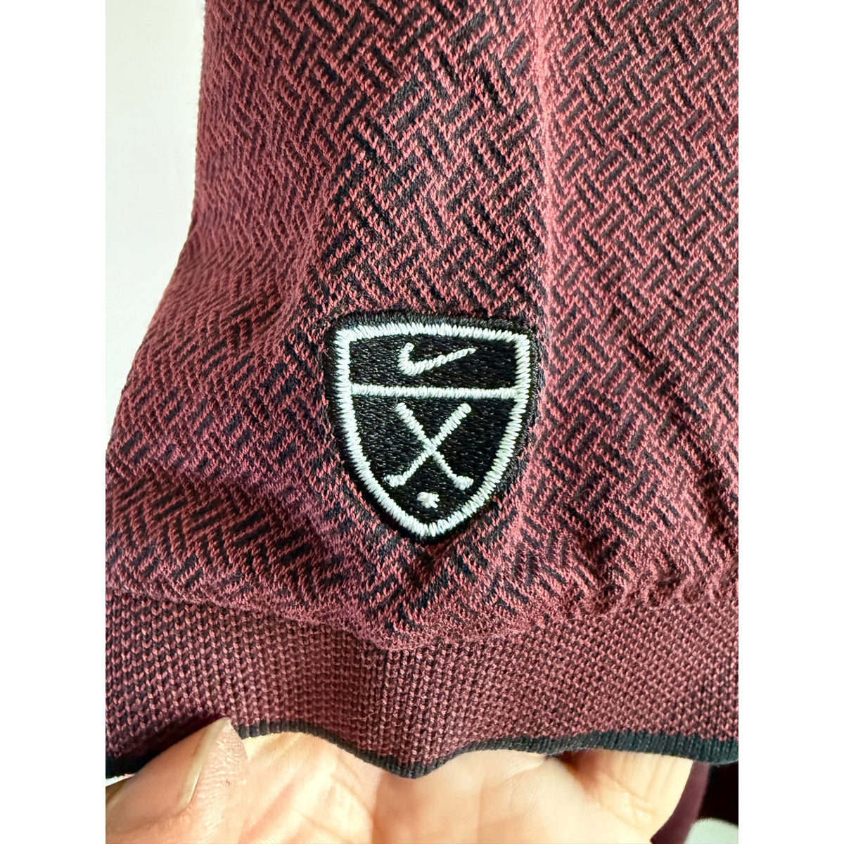 Vintage Nike Tiger Woods Shirt Mens XL Burgundy Maroon Ribbed Knit Golf Polo EUC