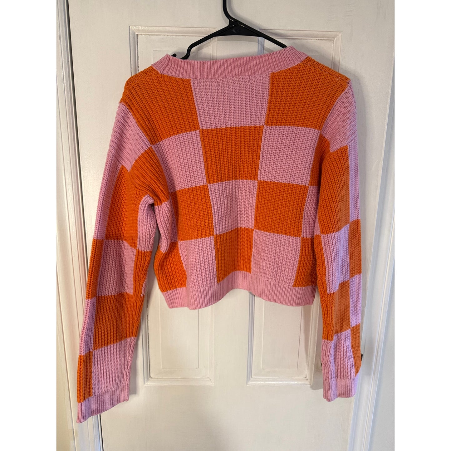 Grey Lab Red/Pink Checkered Sweater - Size Small
