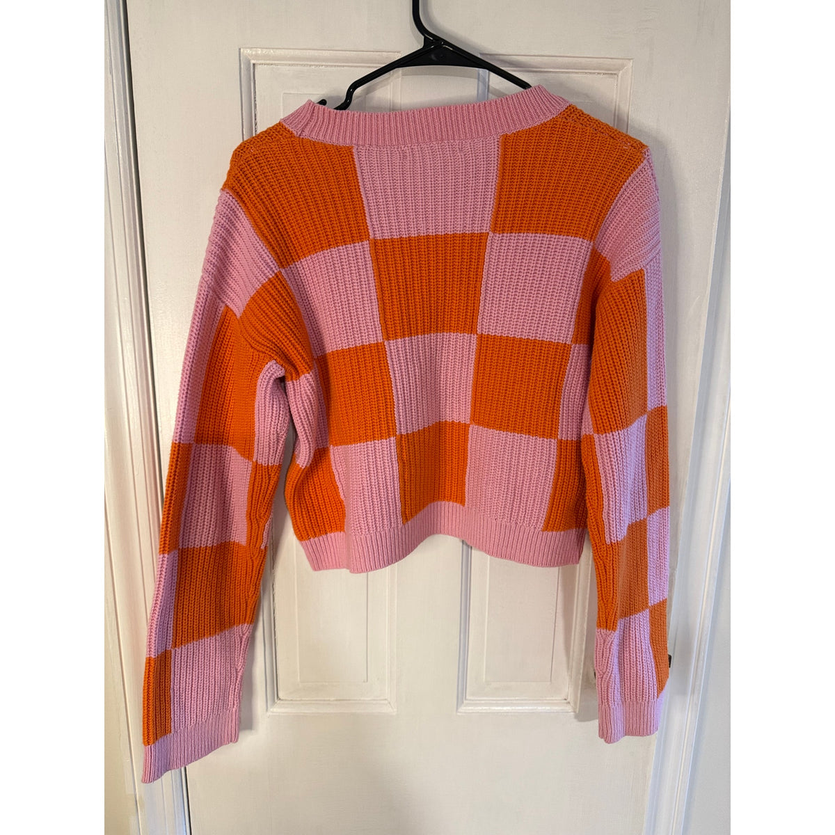 Grey Lab Red/Pink Checkered Sweater - Size Small
