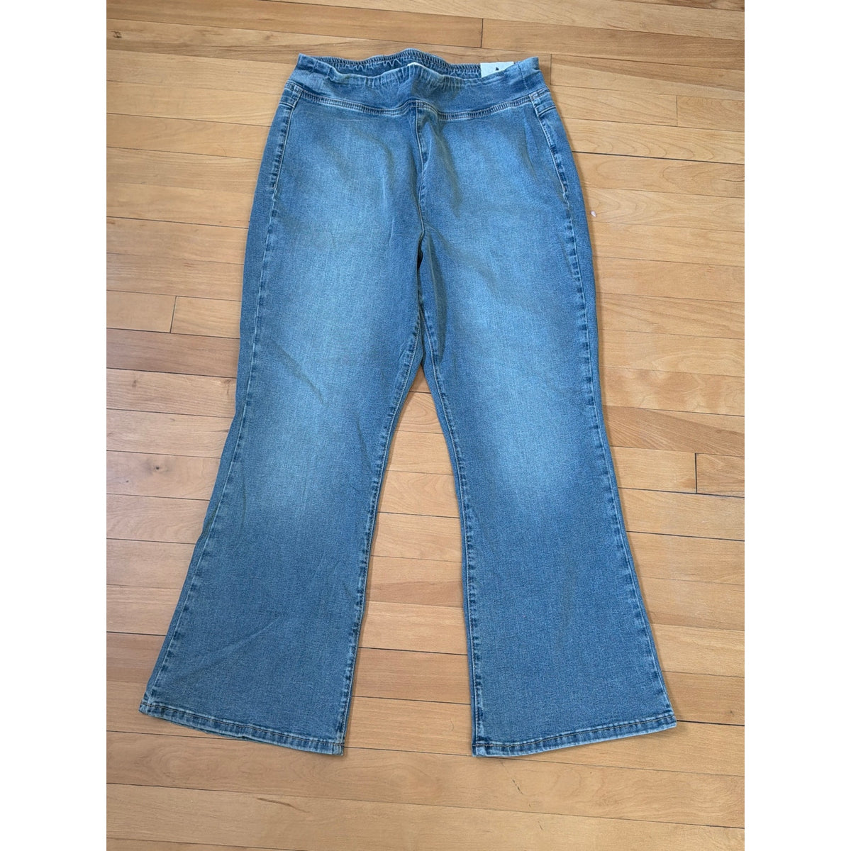 We The Free XL High Rise Wide Leg Jeans Light Wash Stretch Fit Cropped