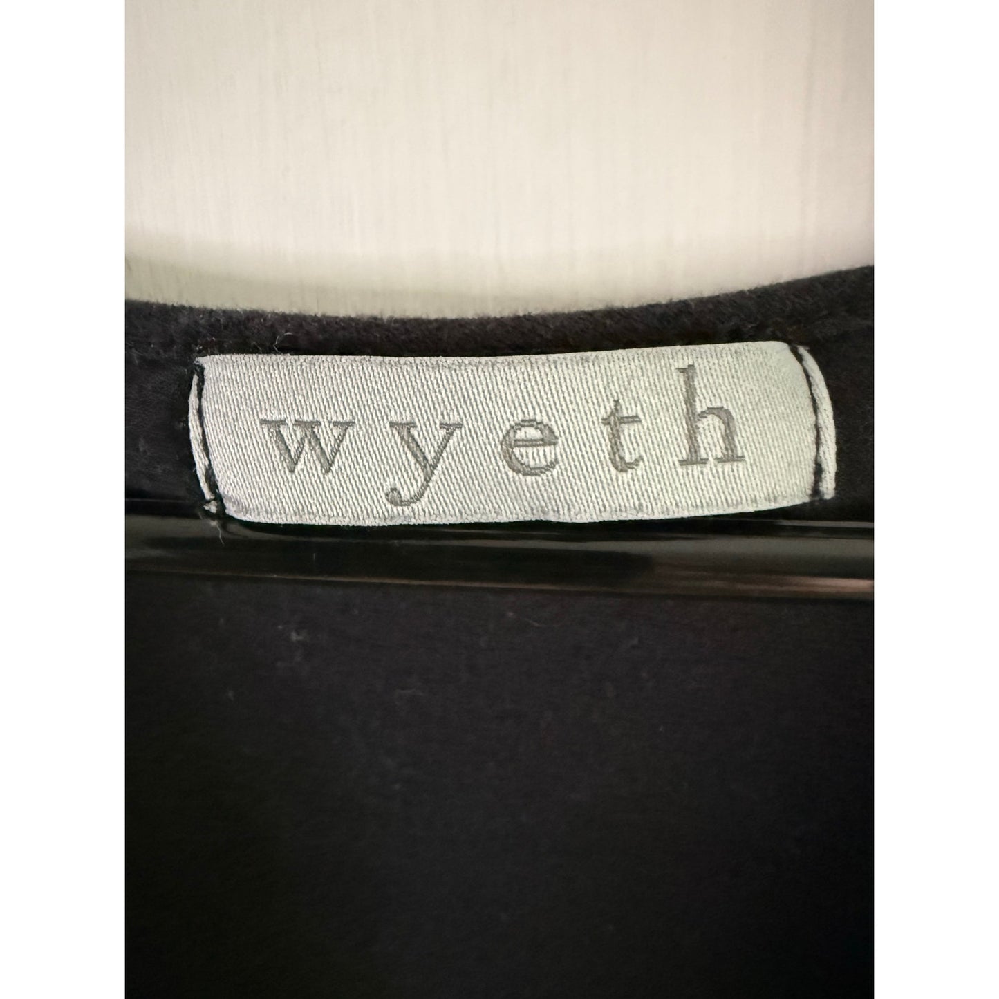 Wyeth Women's Size S Black Knot Twist Front Draped Knit Blouse Top EUC