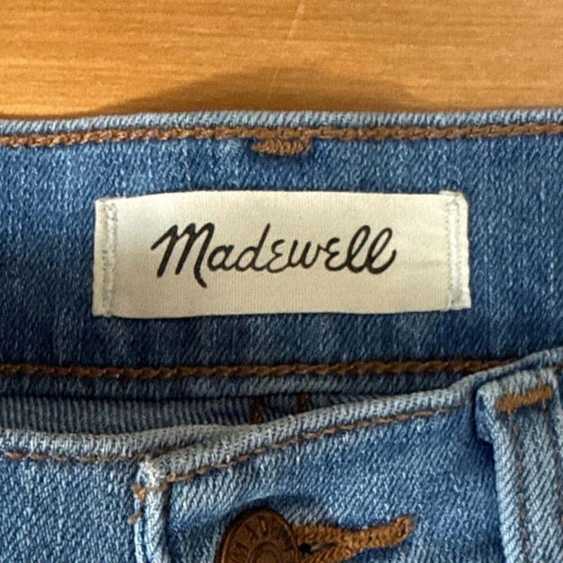 Madewell Size 25 Light Wash Mid Rise Vintage Slim Fit Ripped Jean