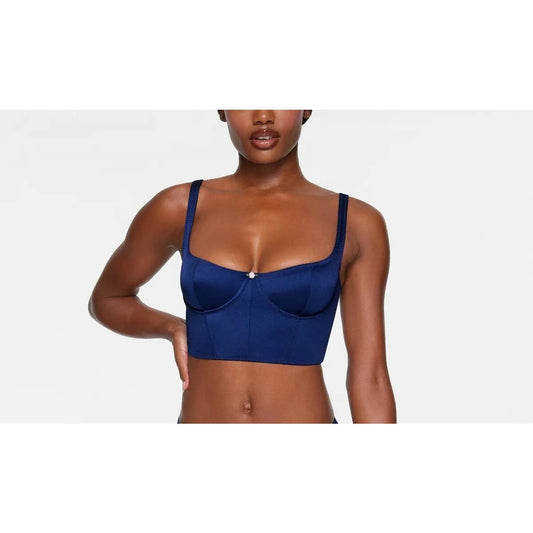NWT SKIMS Blue Satin Stretch Corset Size 2X - Neptune Limited Edition