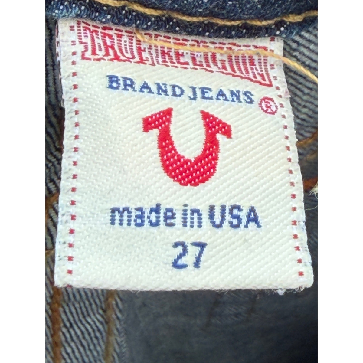 Vintage True Religion Skinny Jeans Flap Pocket Made in USA Blue 27